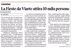 Messaggero Veneto 27 maggio 2015 - Fieste da Viarte 10000 persone